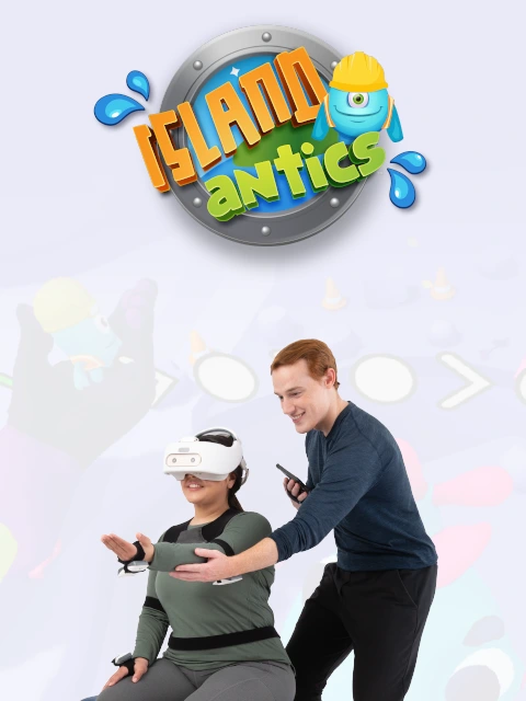 Island Antics focuses on therapeutic motions to exercise trunk control and coordination rehabilitation