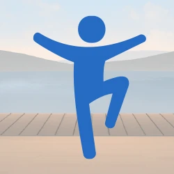 Illustration of a person balancing on one leg.